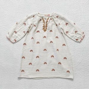 Pink Chicken Girls Cotton Gauze Ava Dress, Rainbows